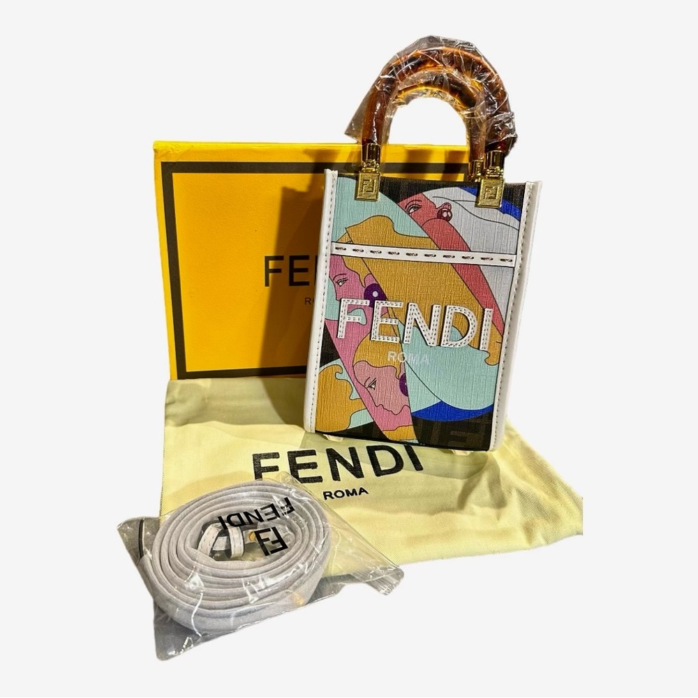 Fendi 2021 Mini FF Zucca Sunshine Shopper Tote NWT